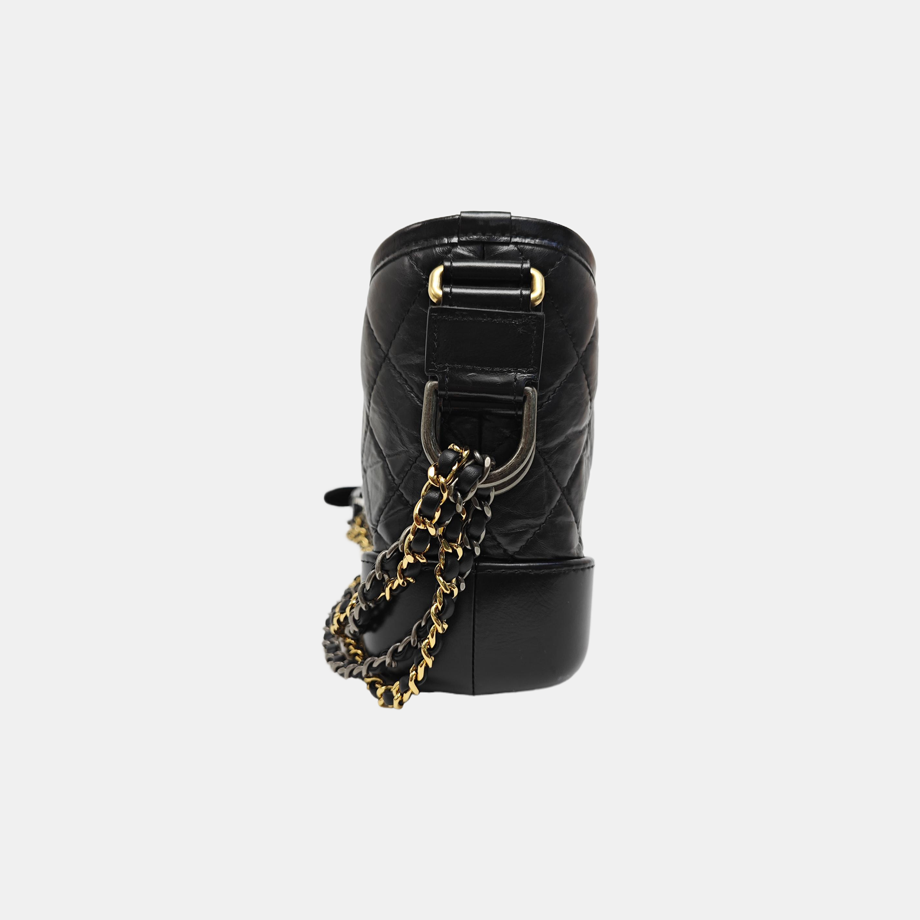 GABRIELLE Small Quilted Calfskin Black