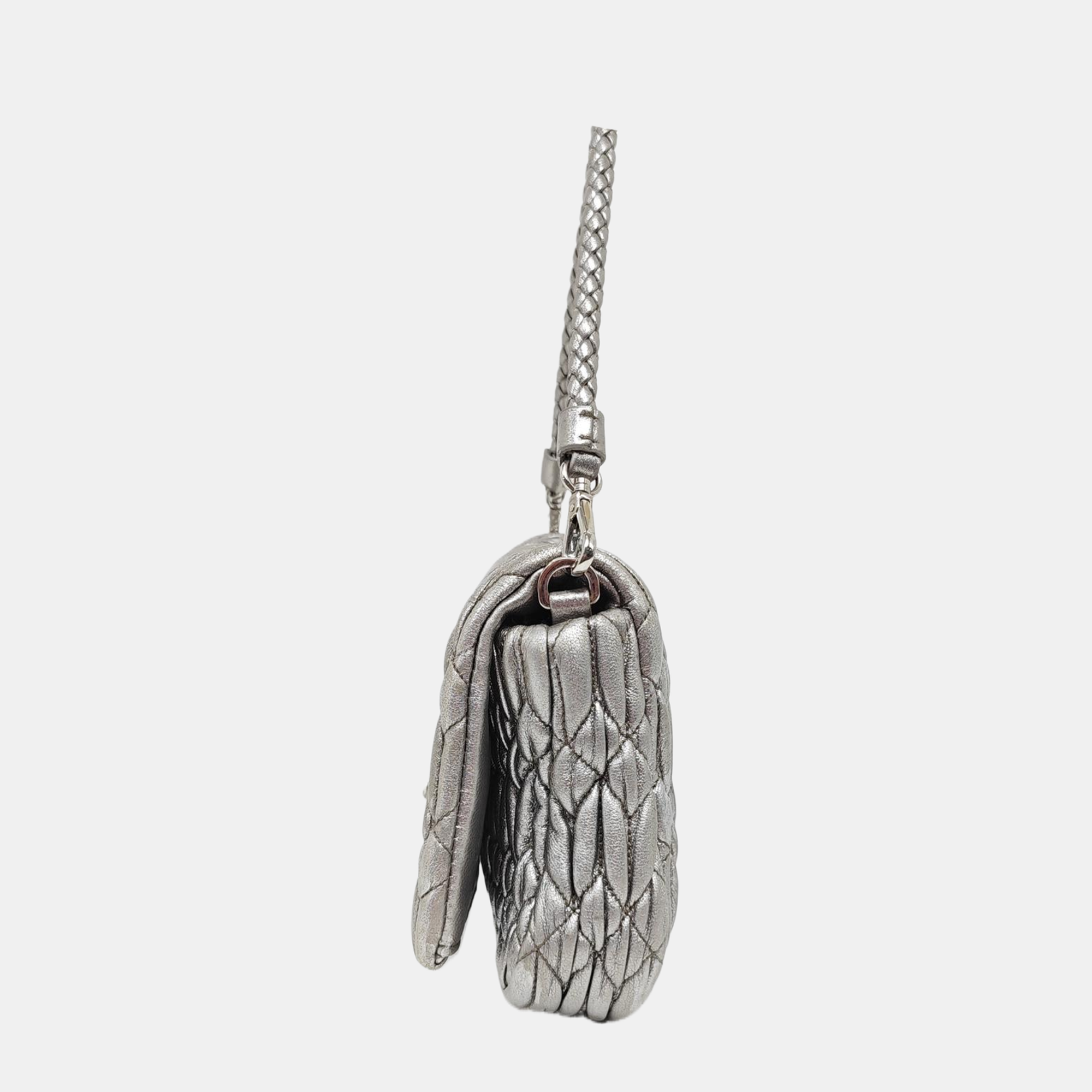 Crystal Quilted Lambskin Silver