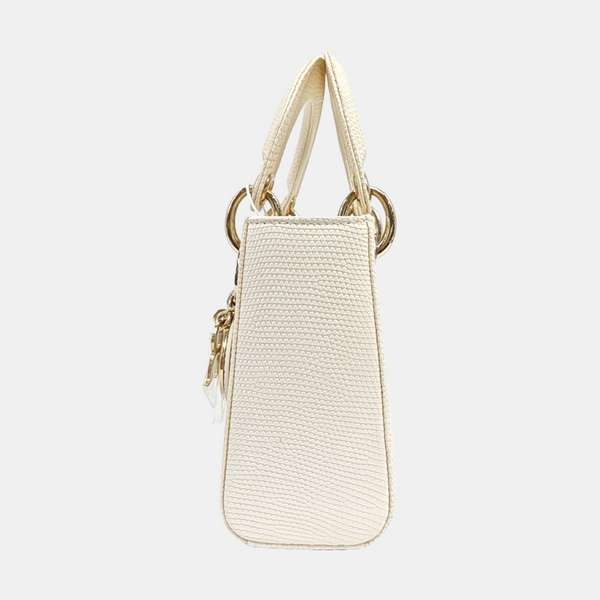 Lady Dior Mini Lizard White