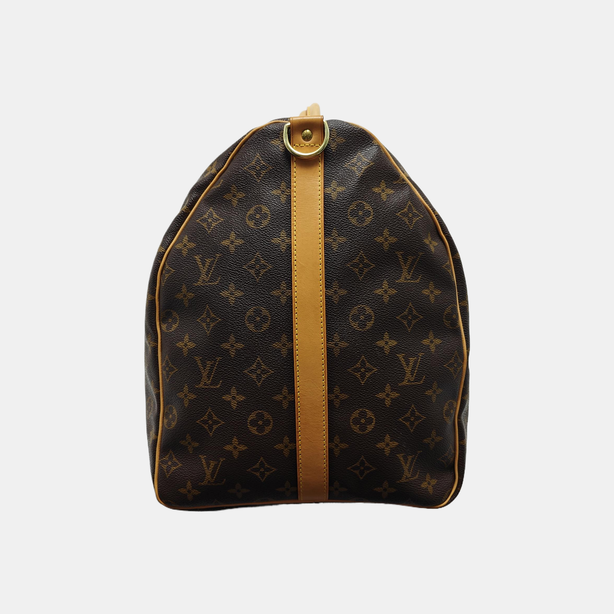 KEEPALL 60 Monogram Coated Canvas Brown