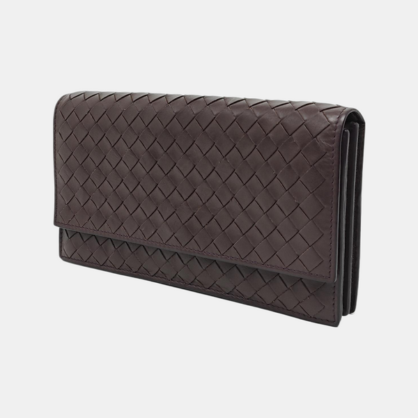 Intrecciato Calfskin Brown Wallet