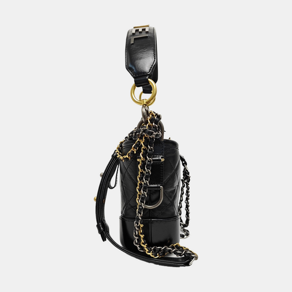 GABRIELLE Small Quilted Calfskin Black