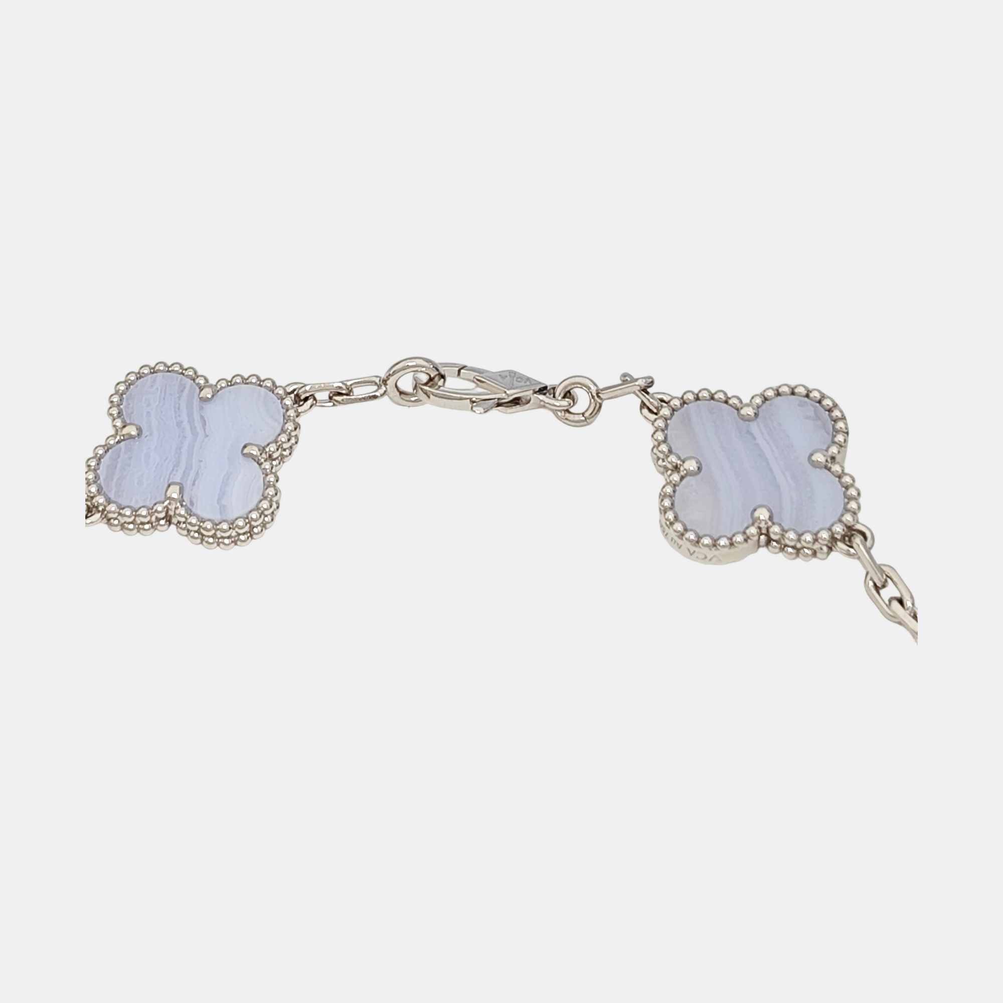 Vintage Alhambra 18k White Gold Purple Bracelet