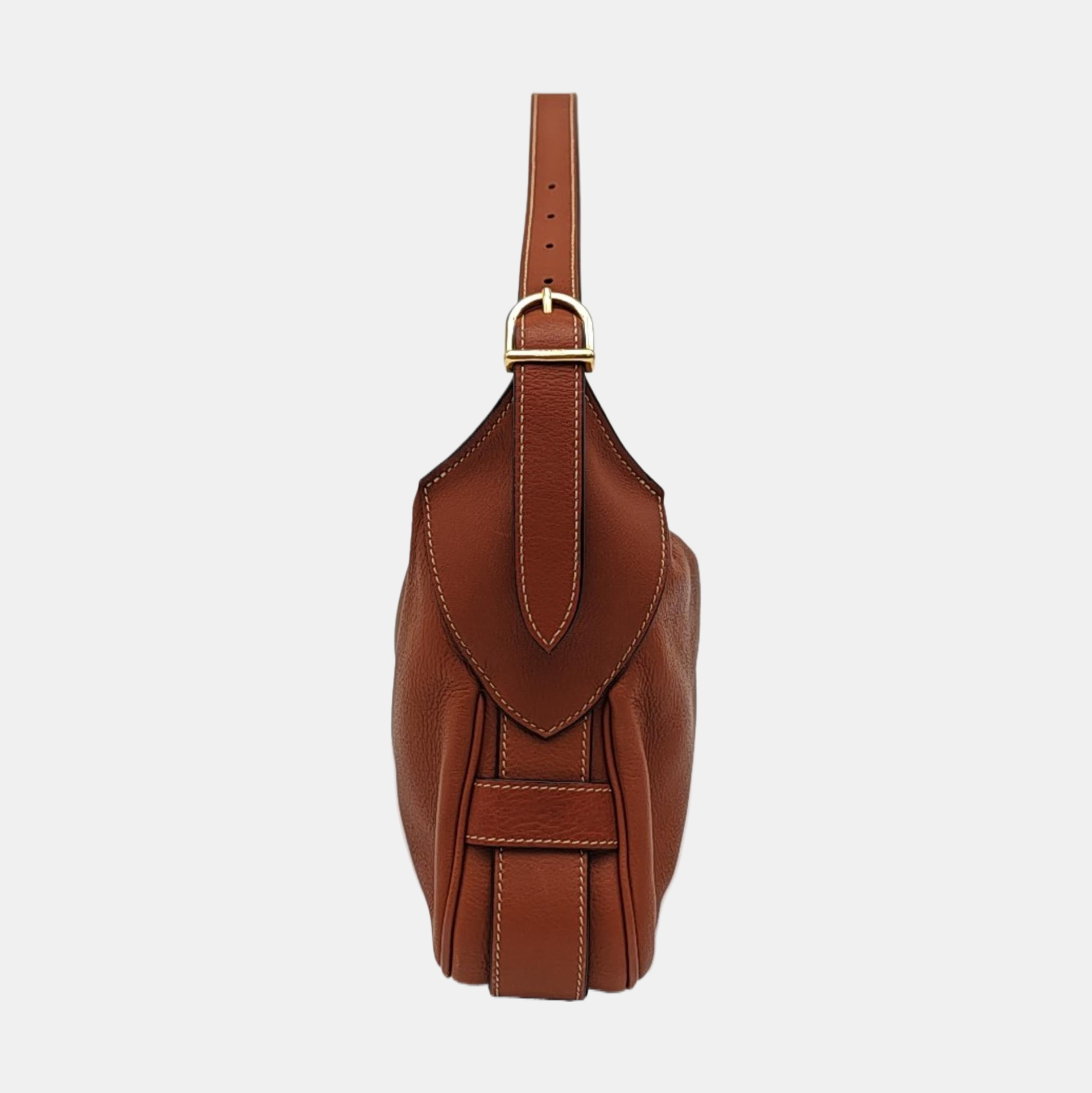 Calfskin Top Handle Bag Brown