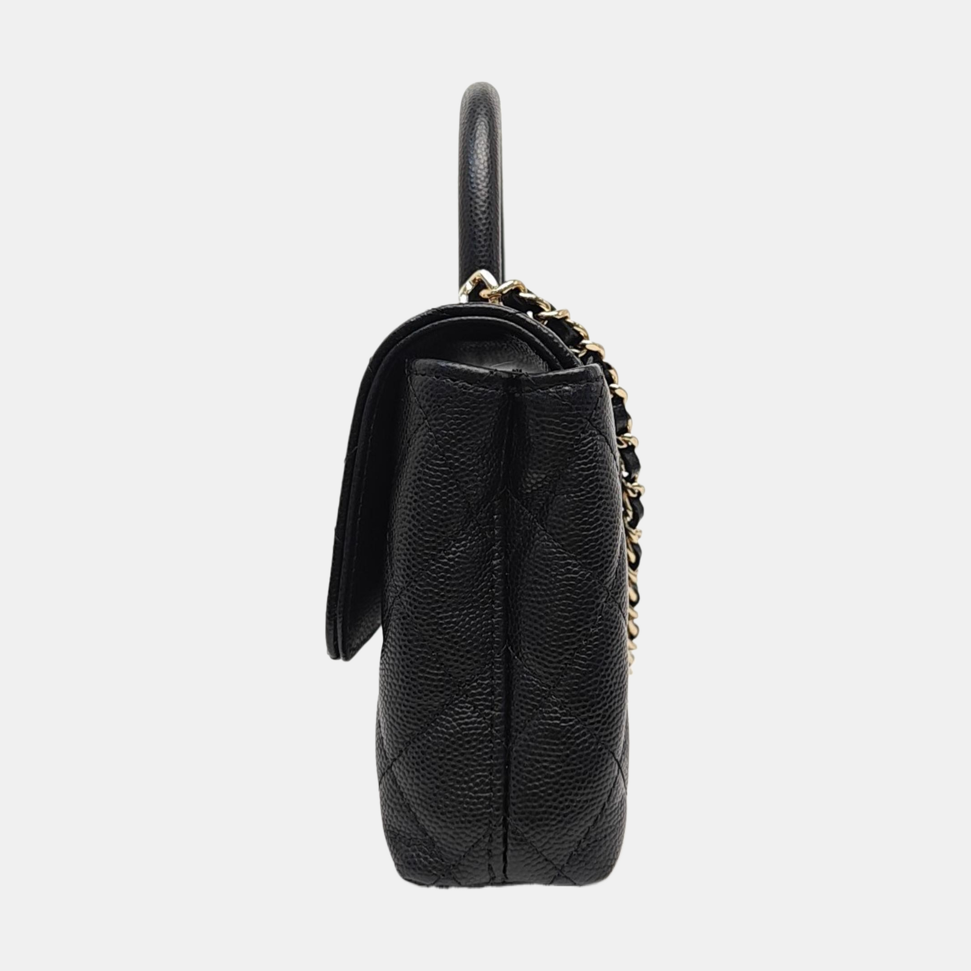 COCO HANDLE Grained Calfskin Black