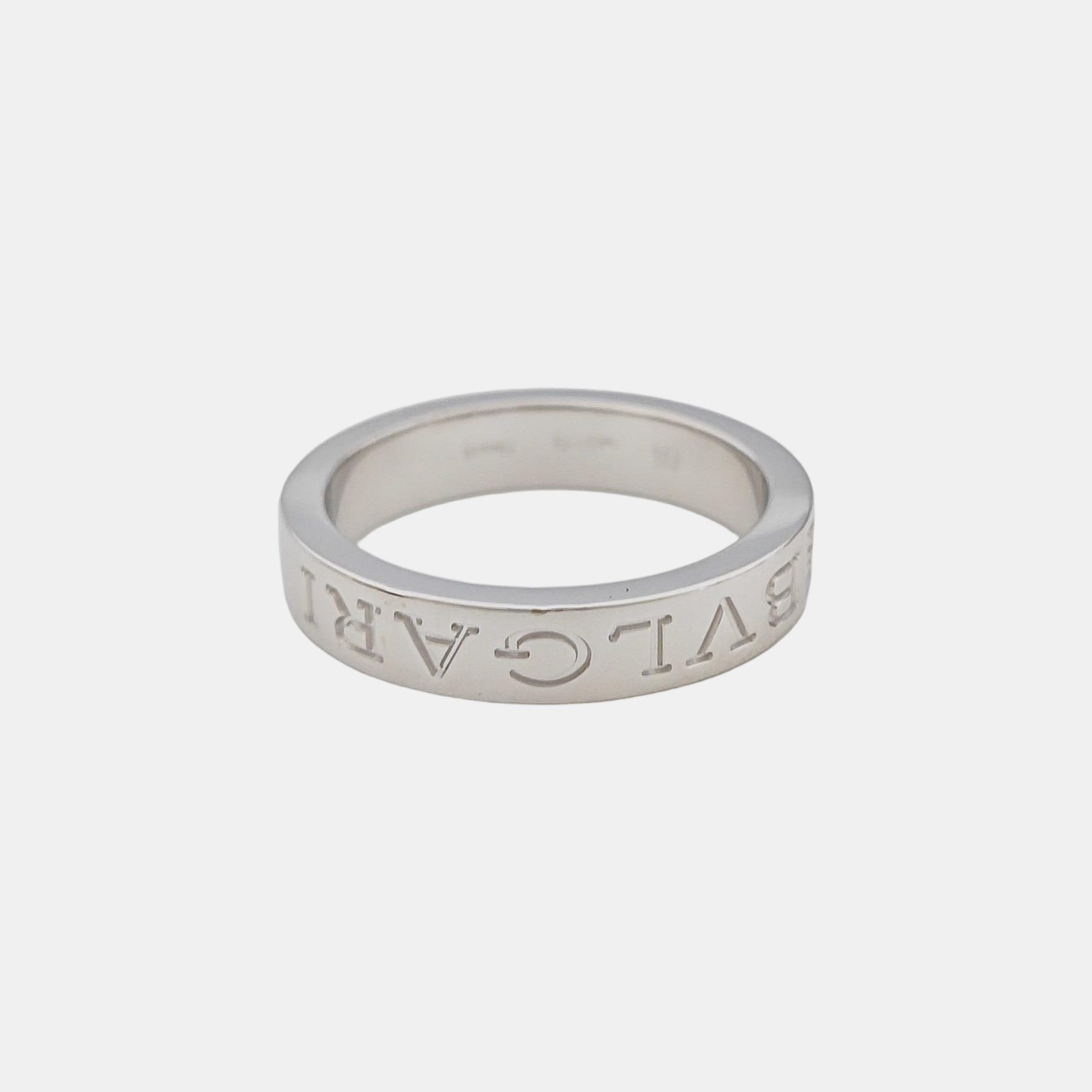 B.ZERO1 18k White Gold Silver Ring EU 54