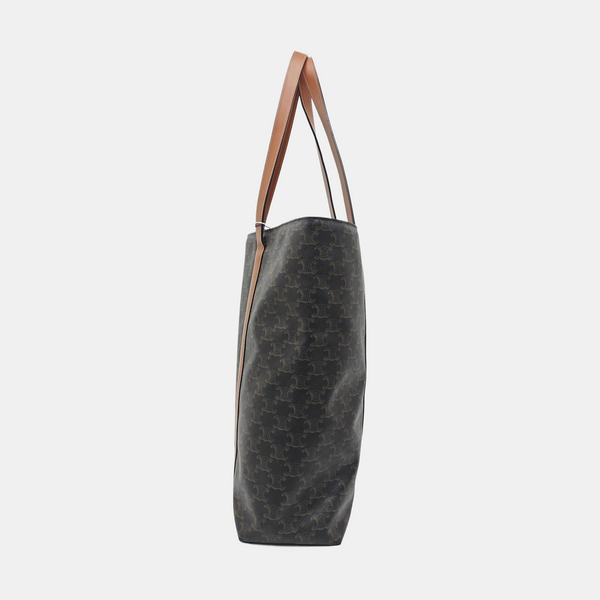 Coated Canvas Tote Bag Brown