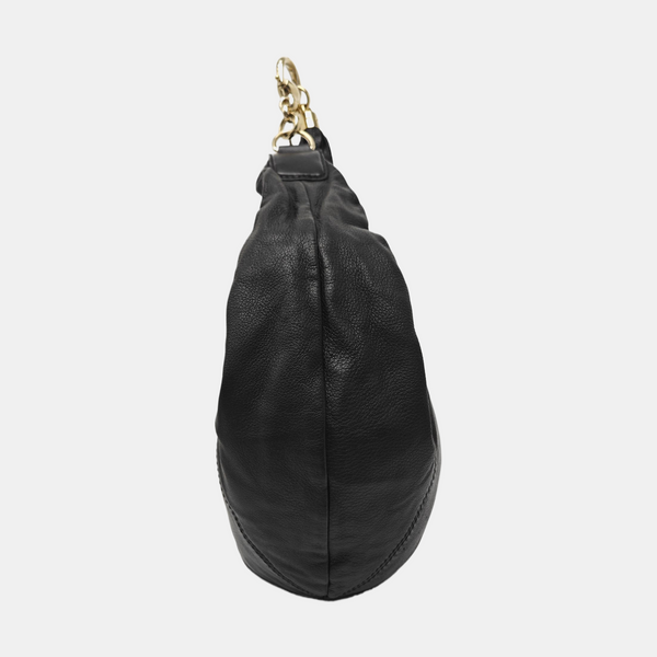 Calfskin Top Handle Bag Black