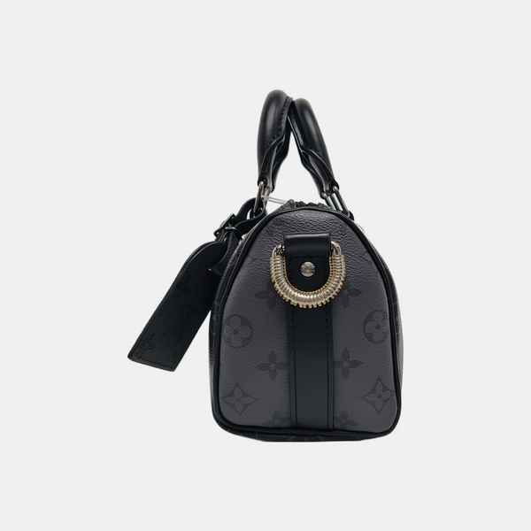 KEEPALL 25 Monogram Coated Canvas Black