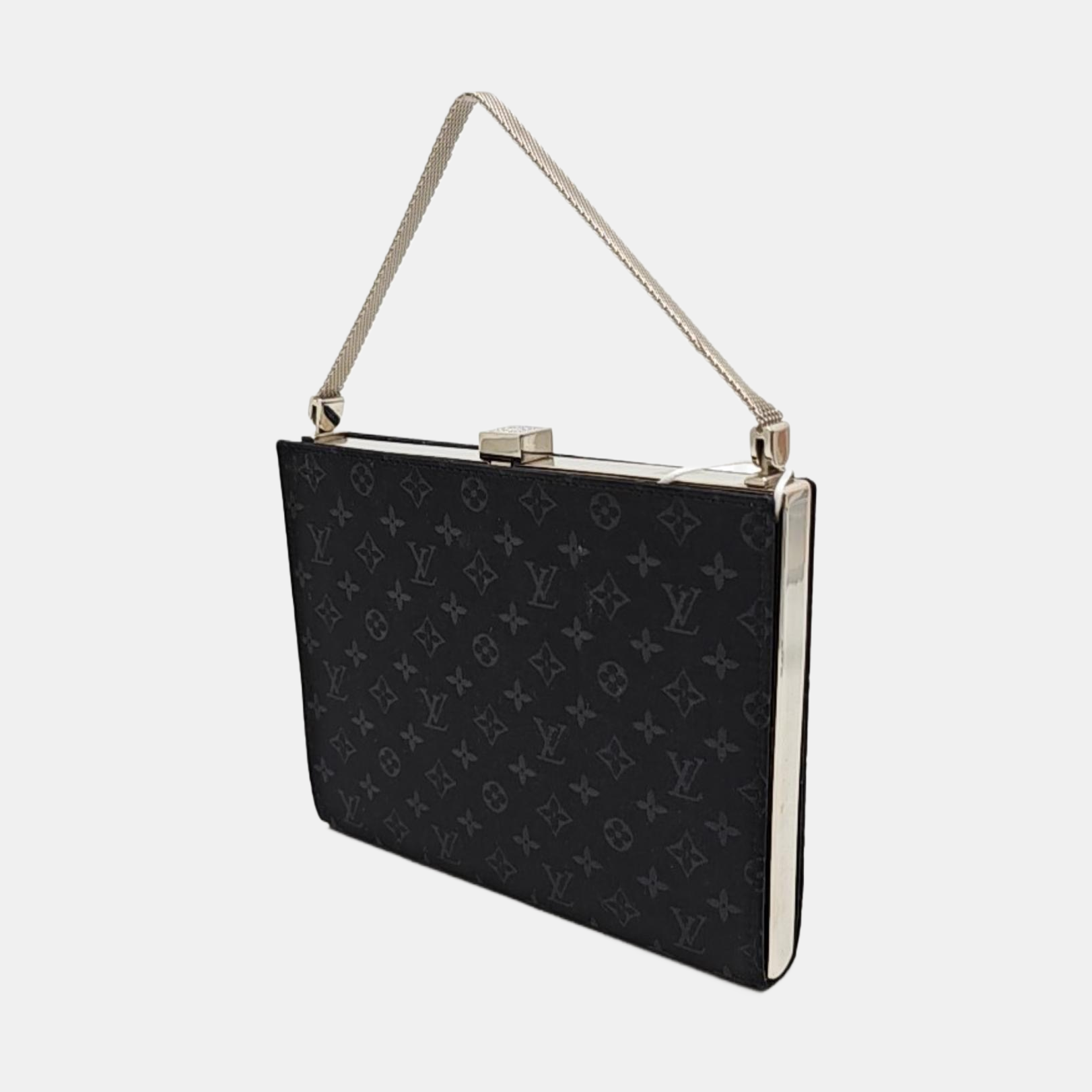 Monogram Fabric Top Handle Bag Black
