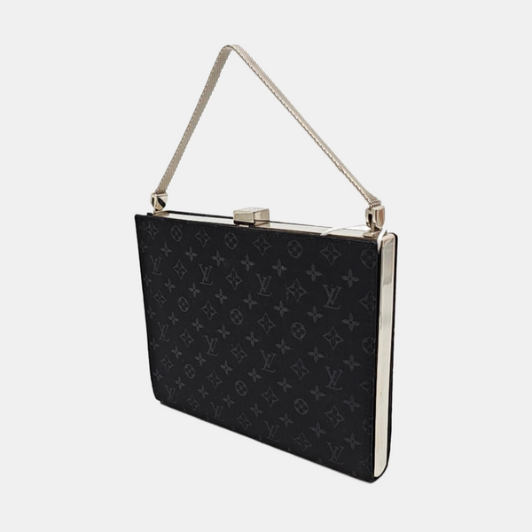 Monogram Fabric Top Handle Bag Black