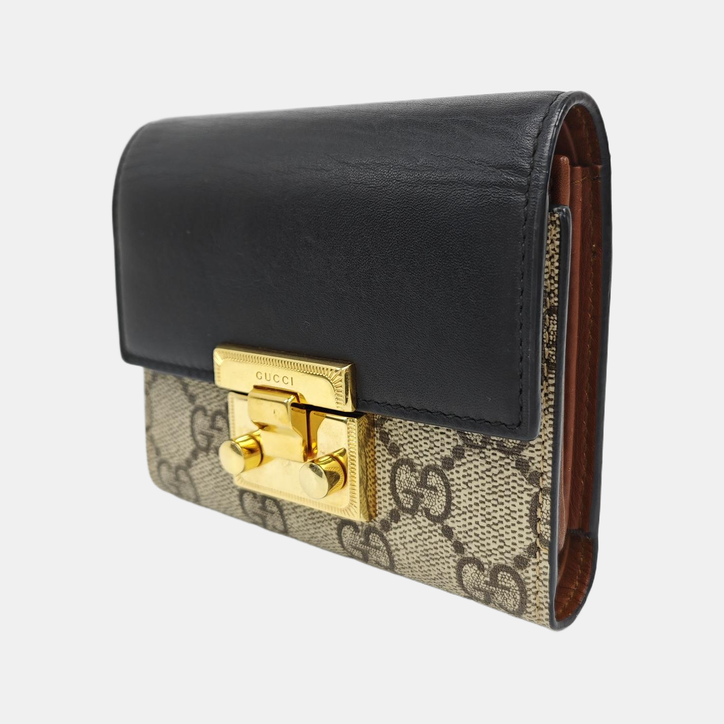 Padlock Monogram Leather Black Wallet