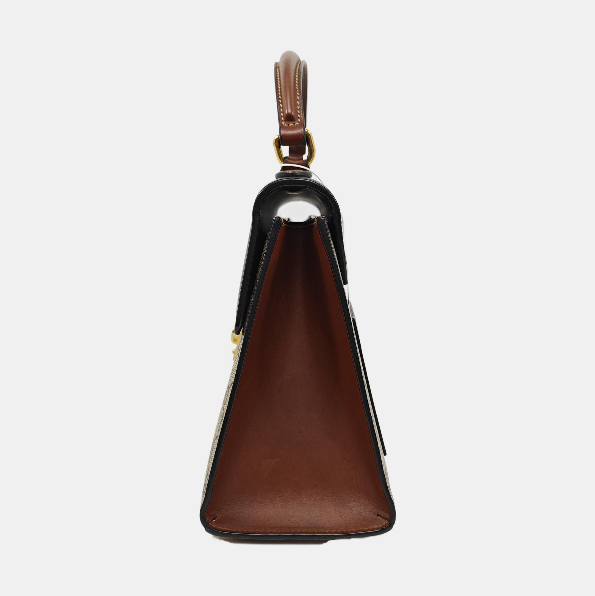 Padlock Small Monogram Coated Canvas Beige