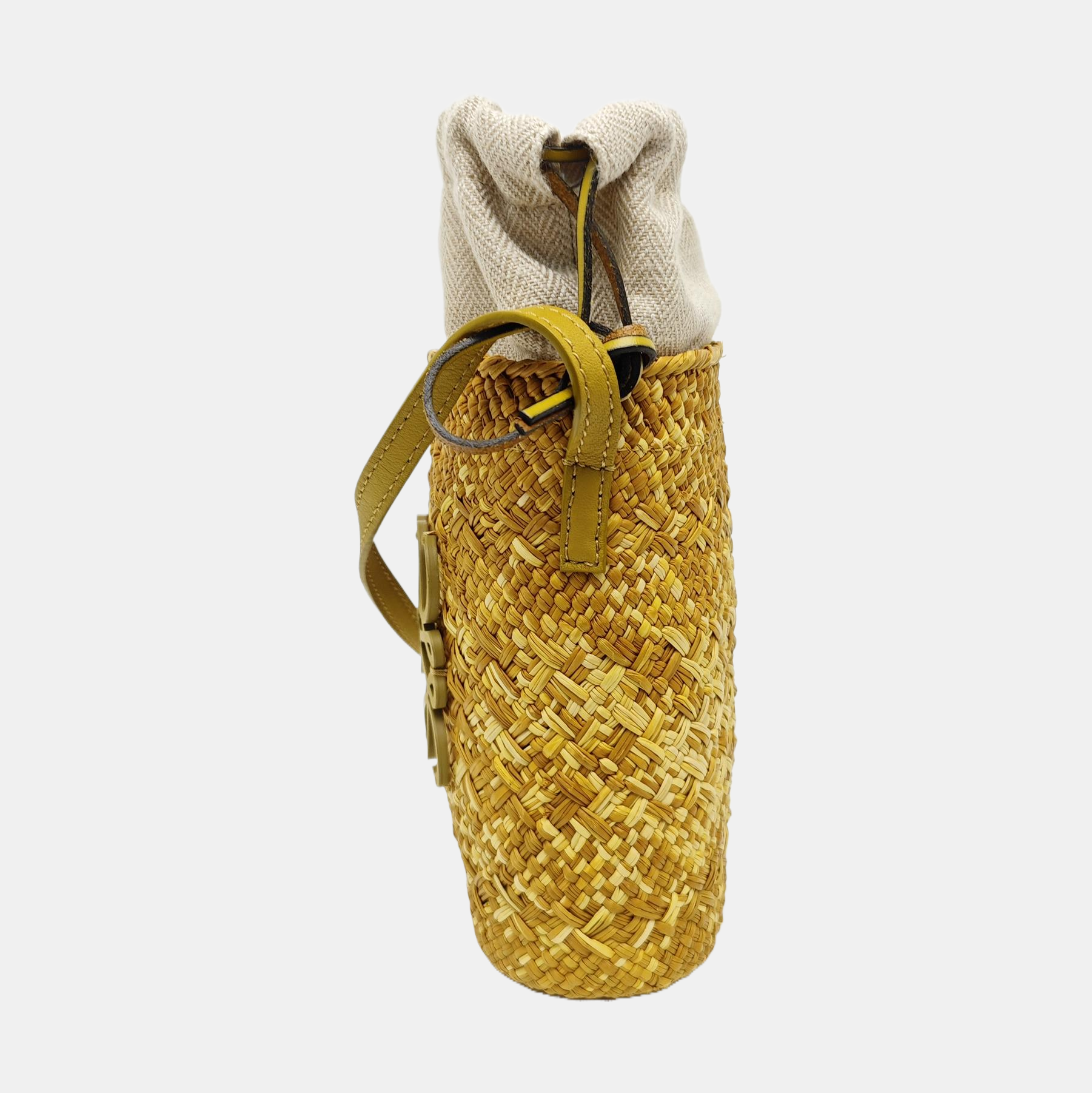 Straw Bucket Bag Yellow