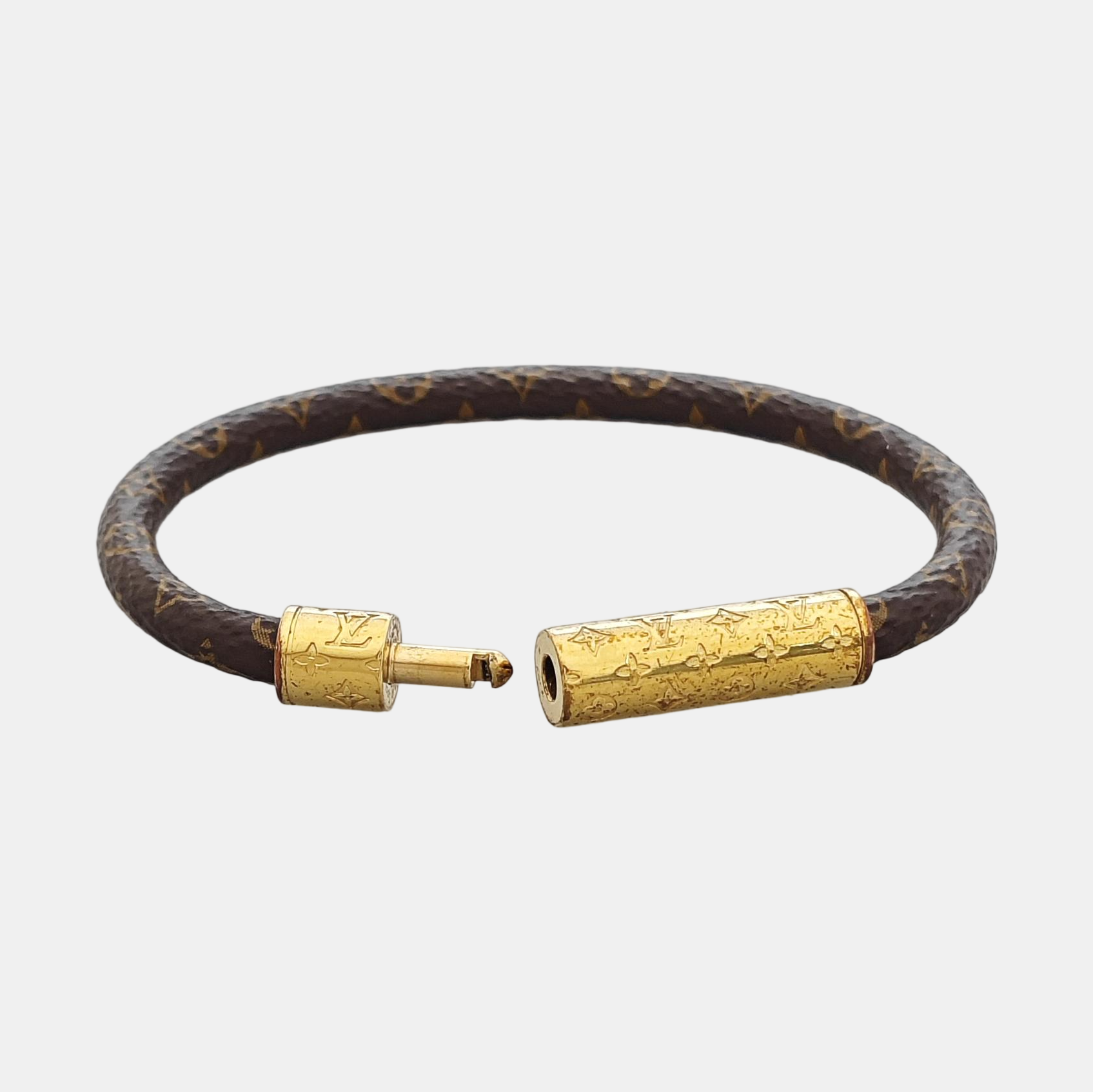 CONFIDENTIEL Coated Canvas Brown Bangle