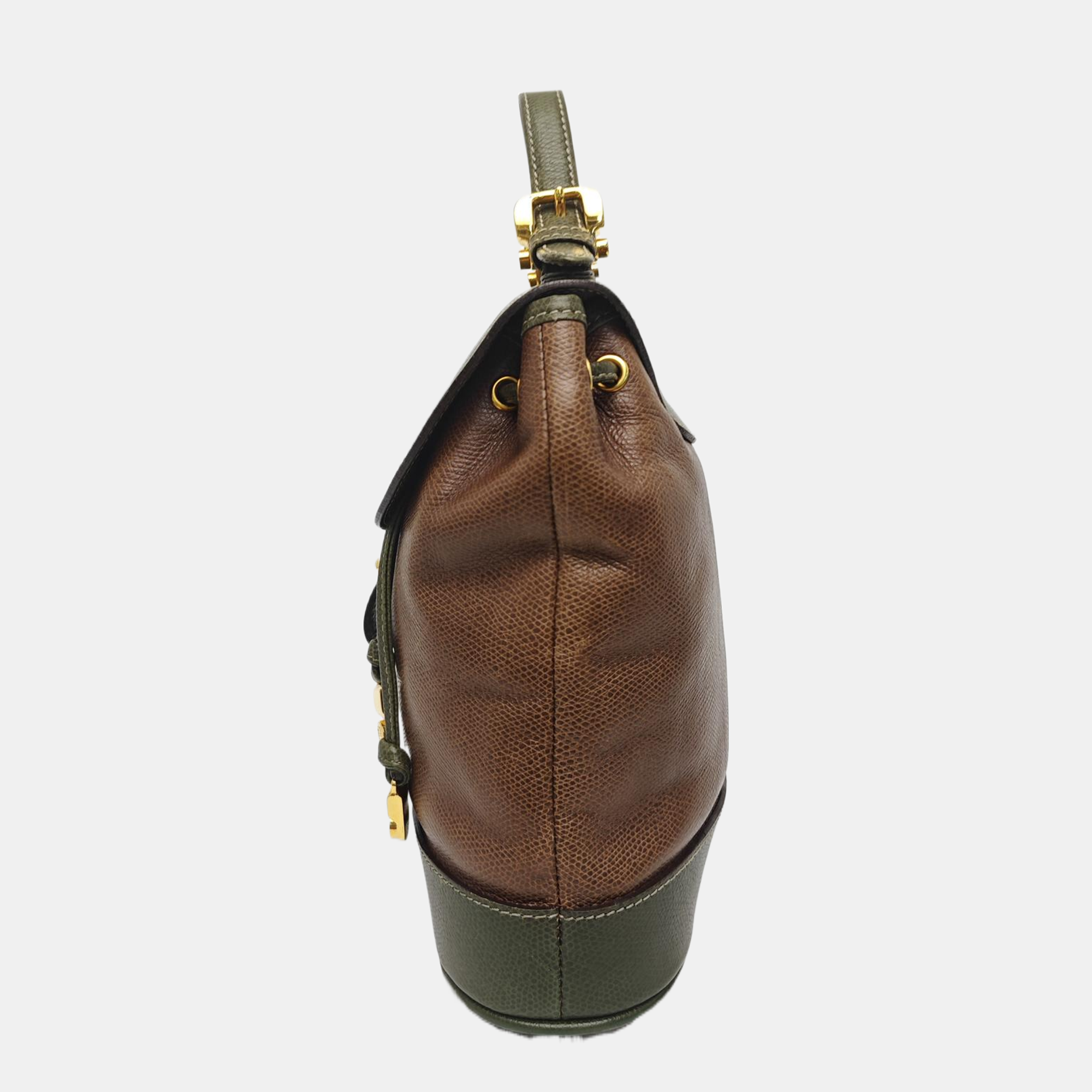 Calfskin Top Handle Bag Brown