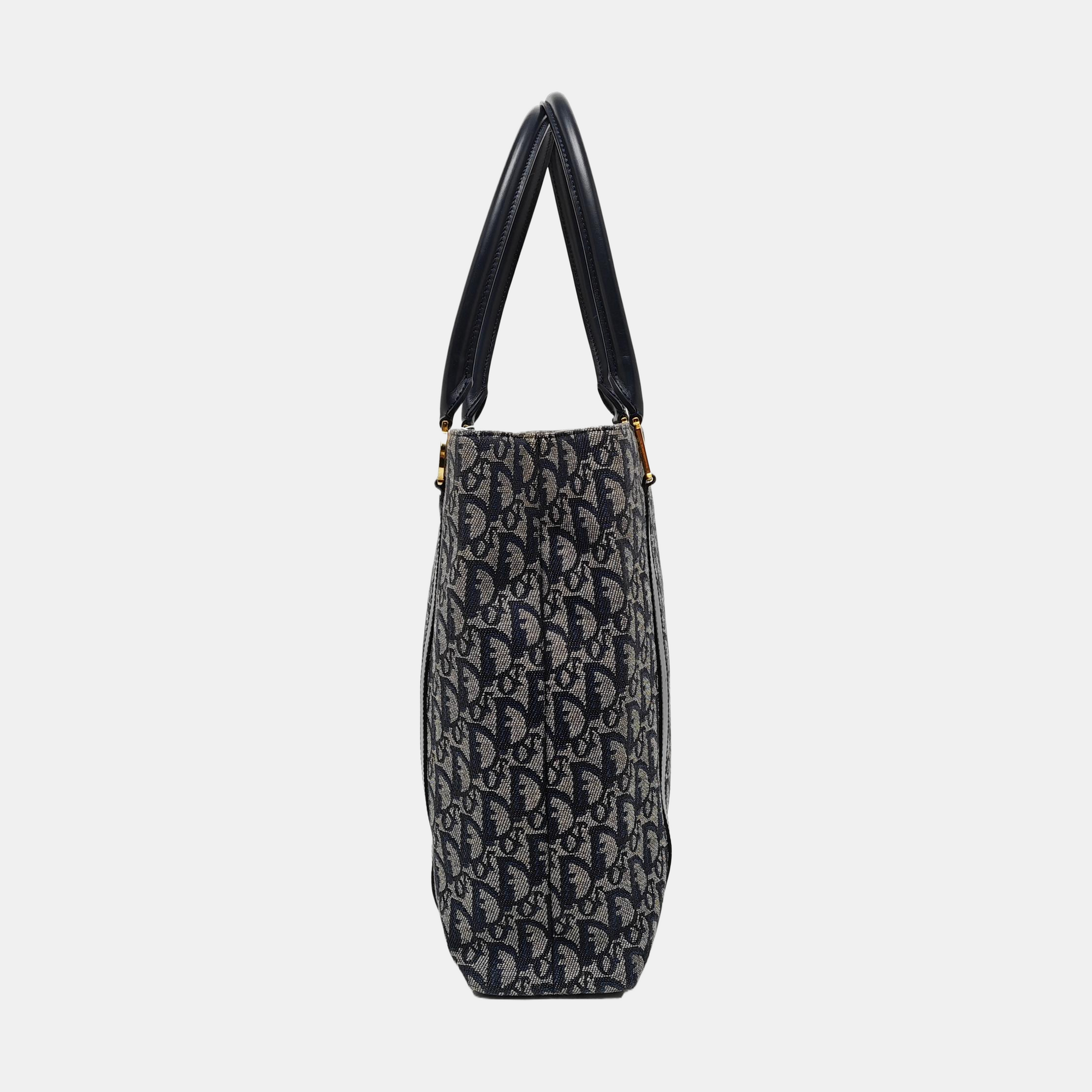 Oblique Canvas Tote Bag Blue