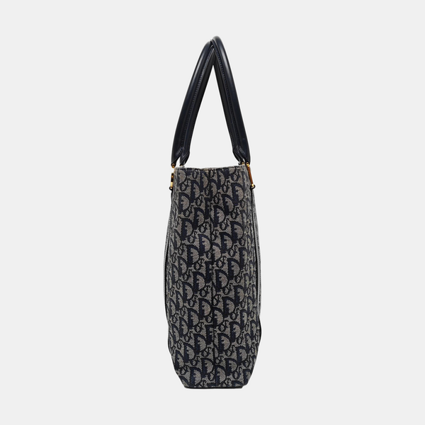 Oblique Canvas Tote Bag Blue