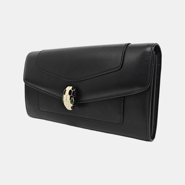 SERPENTI FOREVER Calfskin Black Wallet