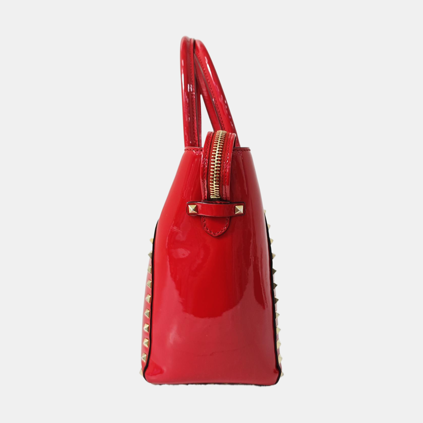 Rockstud Patent Leather Red