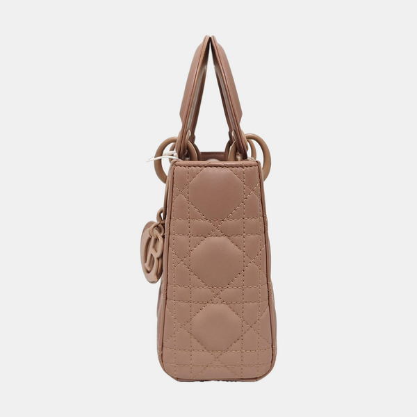 Lady Dior Mini Cannage Calfskin Beige