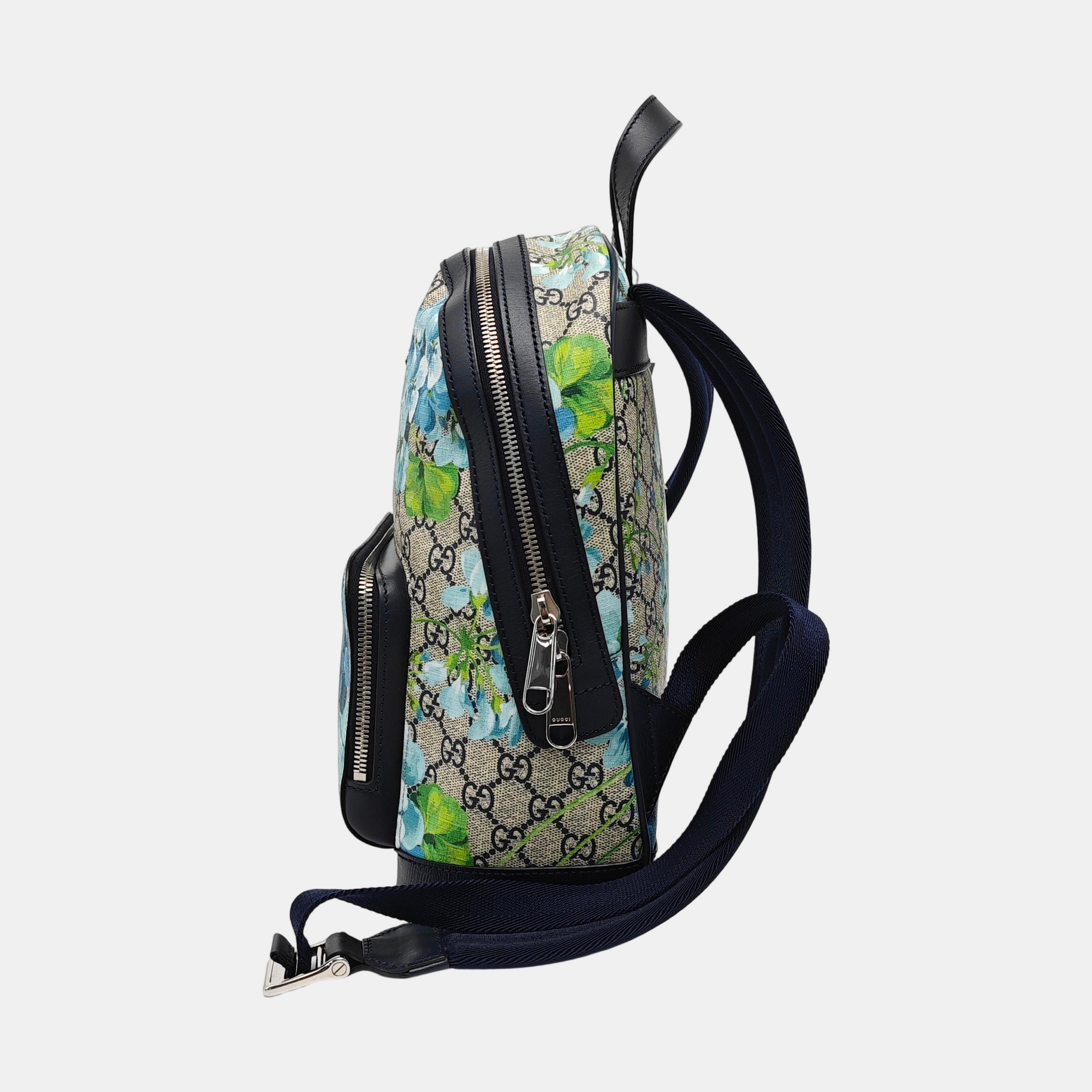 GG Blooms Small Monogram Coated Canvas Black