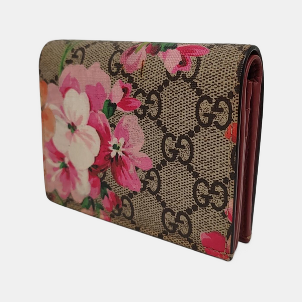 GG Blooms Monogram Coated Canvas Beige Wallet