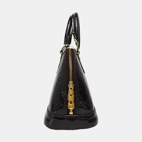 ALMA BB Monogram Patent Leather Brown