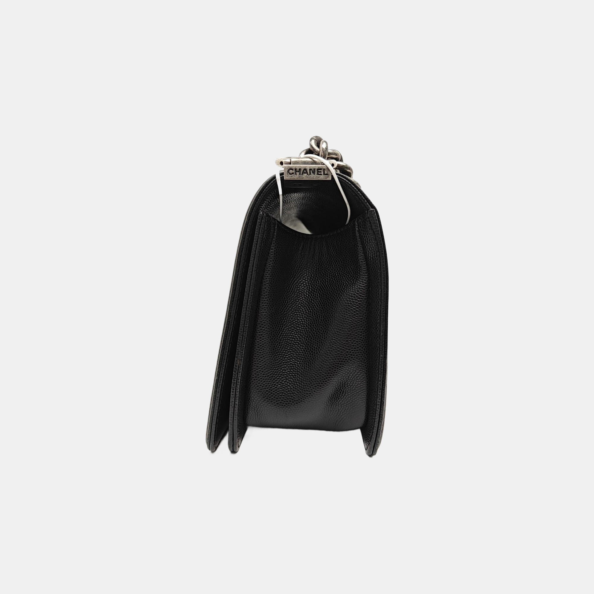 BOY CHANEL Medium Quilted Calfskin Black