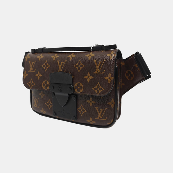 S LOCK Monogram Coated Canvas Brown