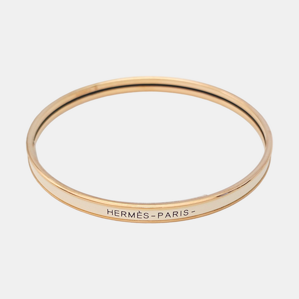 Email Metal White Bangle