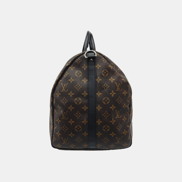 KEEPALL 55 Monogram Coated Canvas Brown