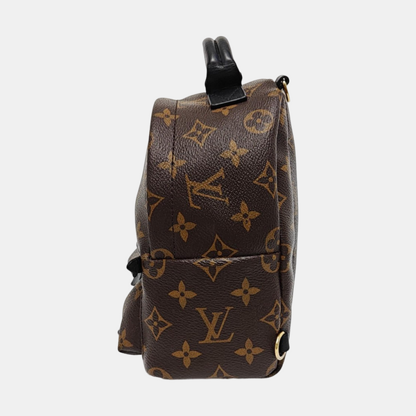 Authenticated pre-owned  PALM SPRINGS Mini Monogram Coated Canvas Brown - Backpack at Looply