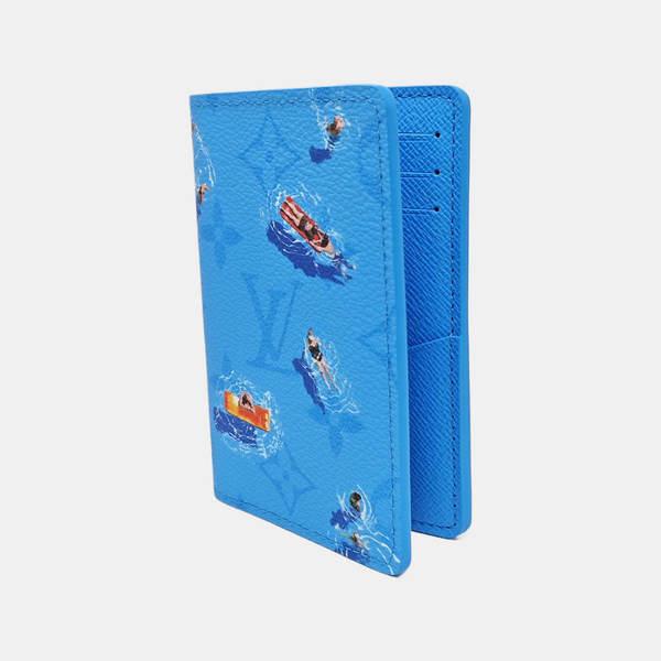 BRAZZA Coated Canvas Blue Card Holder