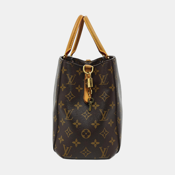 MONTAIGNE GM Monogram Coated Canvas Brown