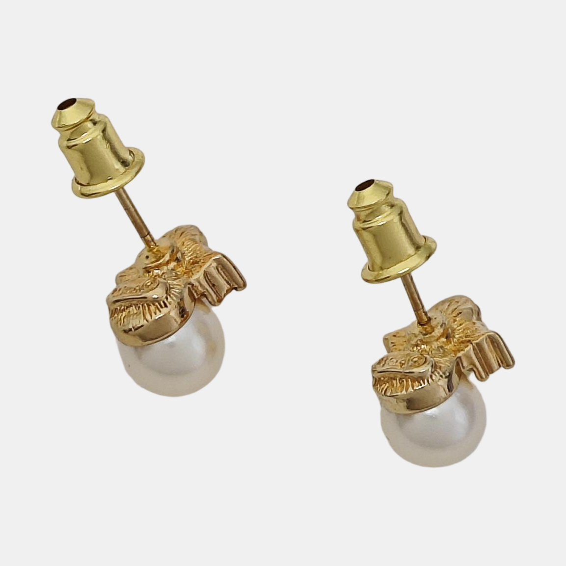 Metal White Stud Earrings