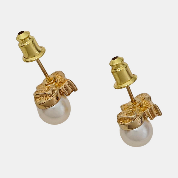 Metal White Stud Earrings