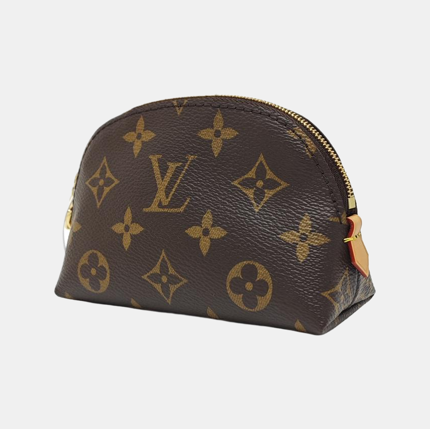 COSMETIC Monogram Coated Canvas Brown
