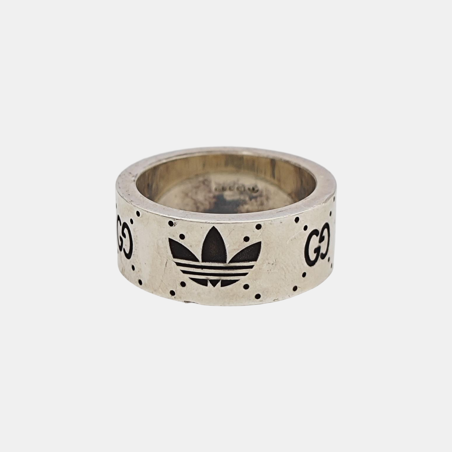Adidas X Gucci 925 Sterling Silver Ring EU 58