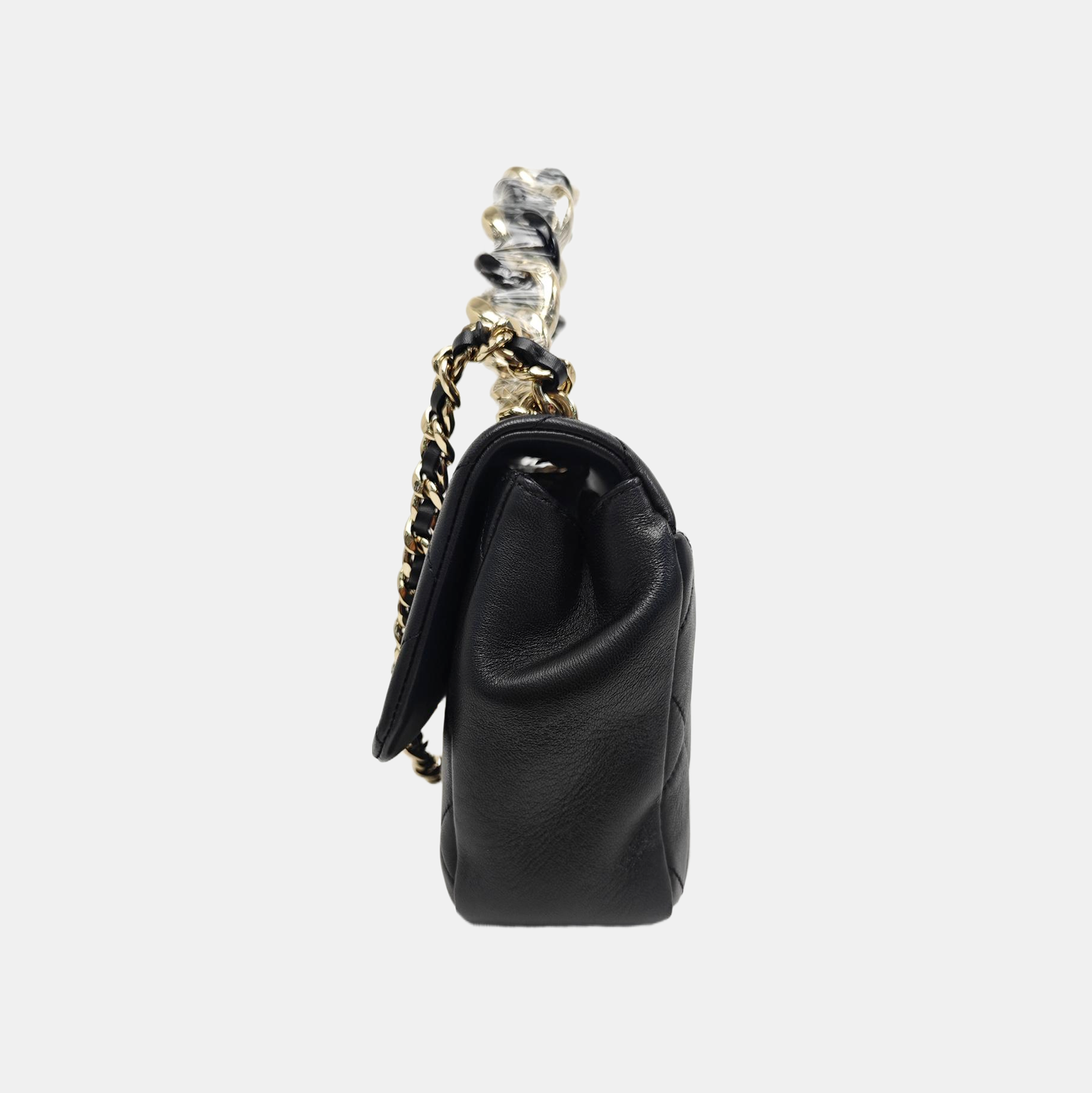 Quilted Lambskin Shoulder Bag Black