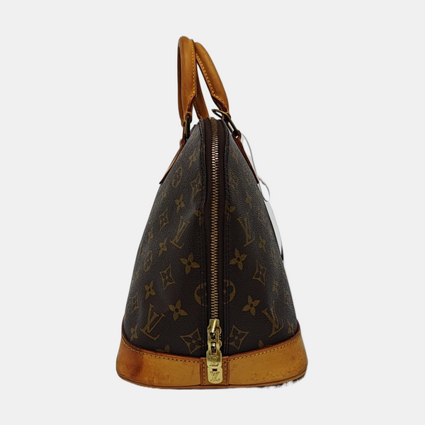 ALMA PM Monogram Coated Canvas Brown