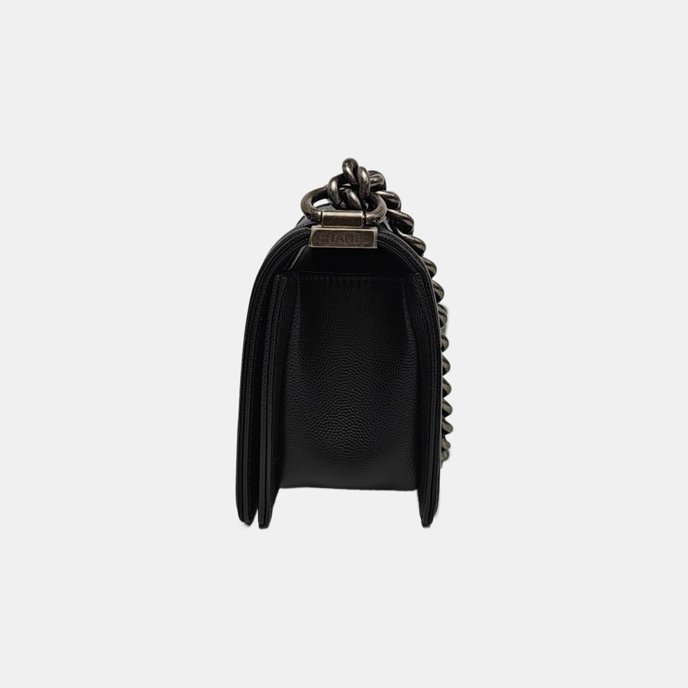 BOY CHANEL Small Quilted Grained Calfskin Black
