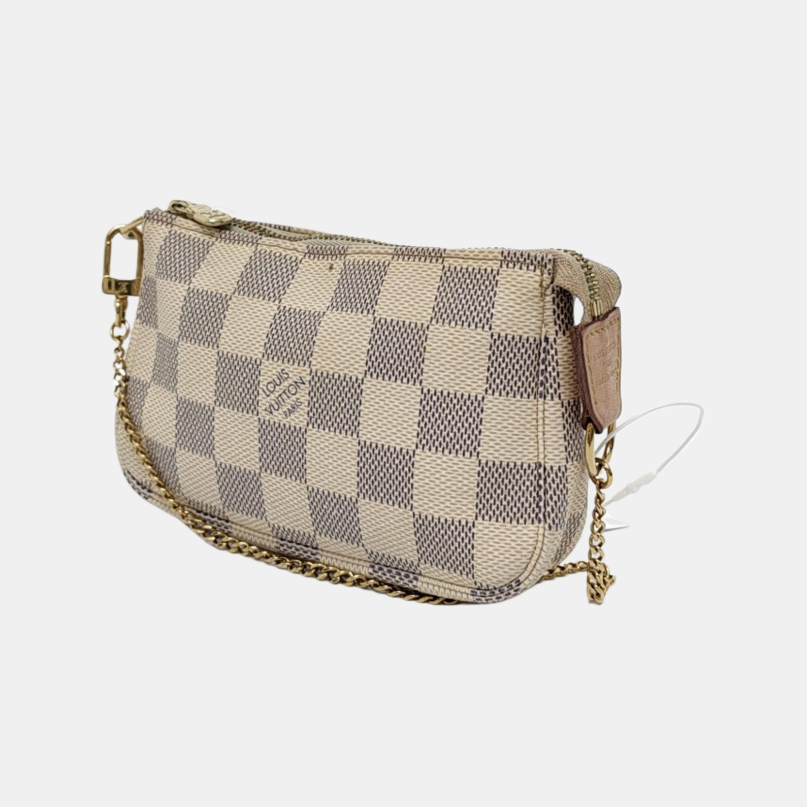 Authenticated pre-owned  ACCESSOIRES Mini Damier Azur Coated Canvas White - Top Handle Bag at Looply