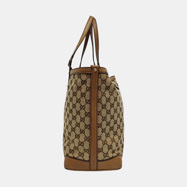 Monogram Canvas Tote Bag Brown