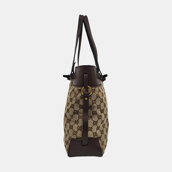 Monogram Canvas Tote Bag Brown