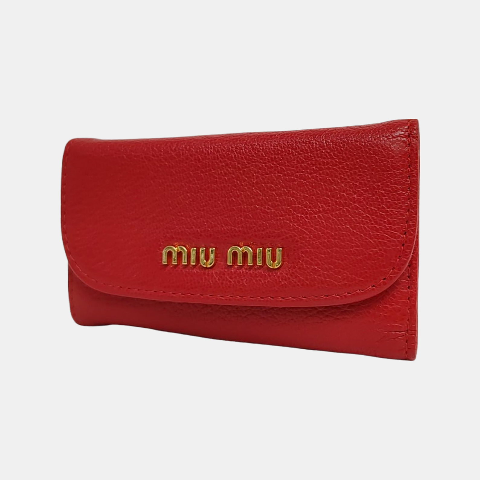 Leather Key Pouch Red