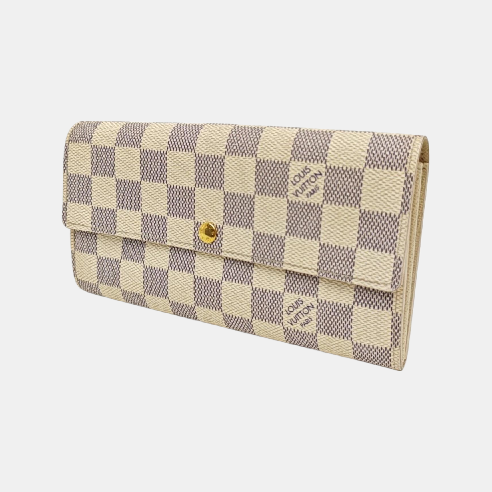 PORTE MONNAIE Damier Azur Coated Canvas White Wallet