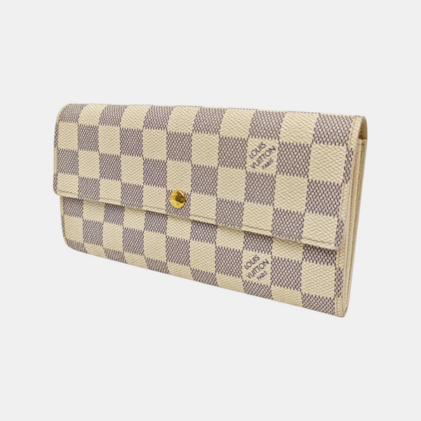 PORTE MONNAIE Damier Azur Coated Canvas White Wallet
