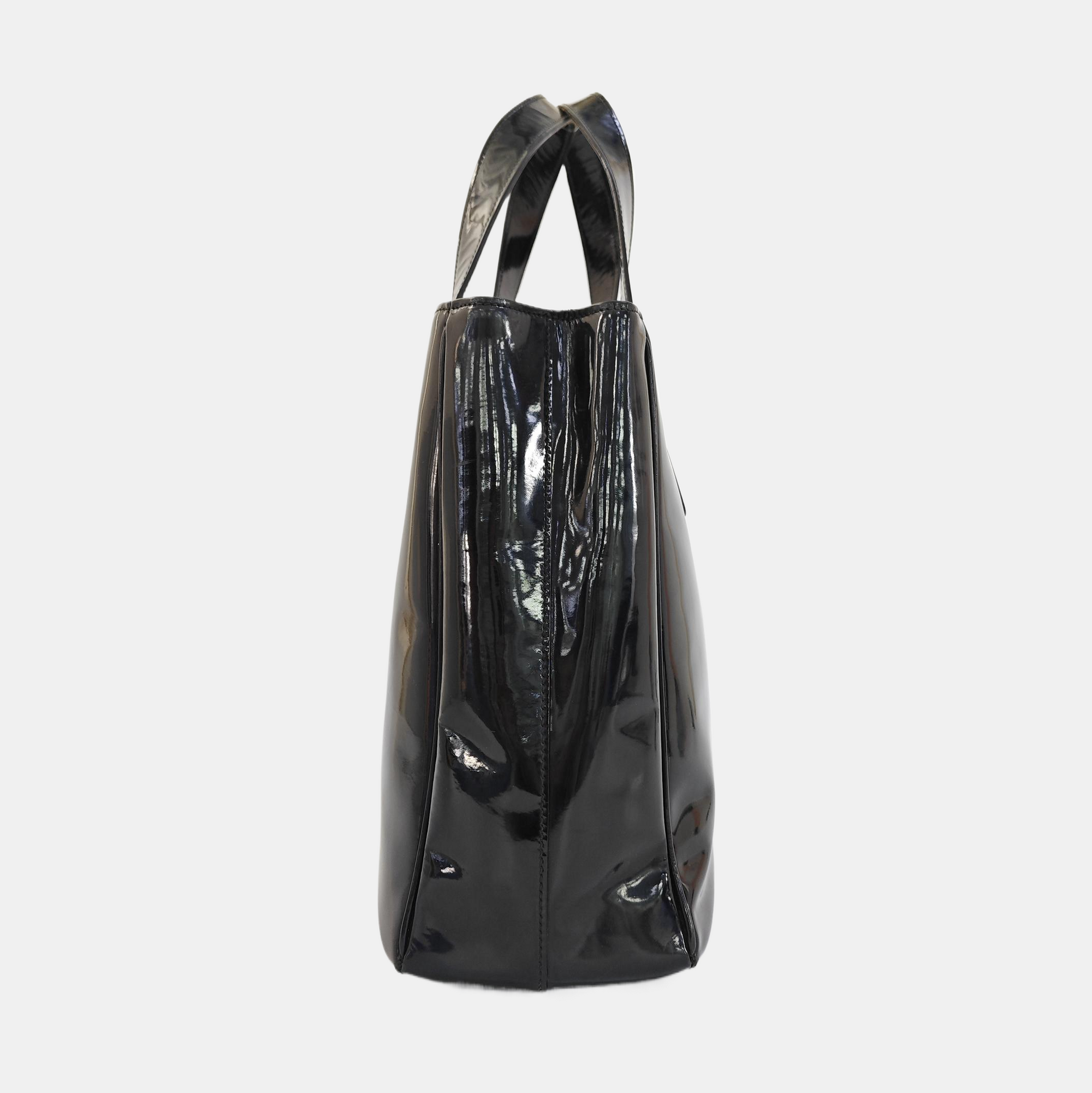 Patent Leather Tote Bag Black