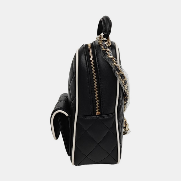 25P Mini Quilted Lambskin Black